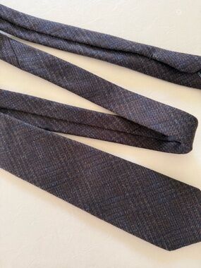 Saks Fifth Avenue All Cashmere Tie Brown Blue Herringbone Made In Italy